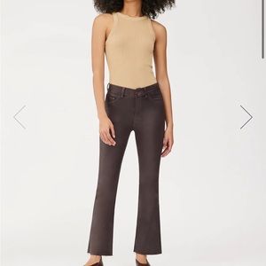 DL1961 Bridget Instasculpt Coated Raw Hew High Waist Ankle Bootcut